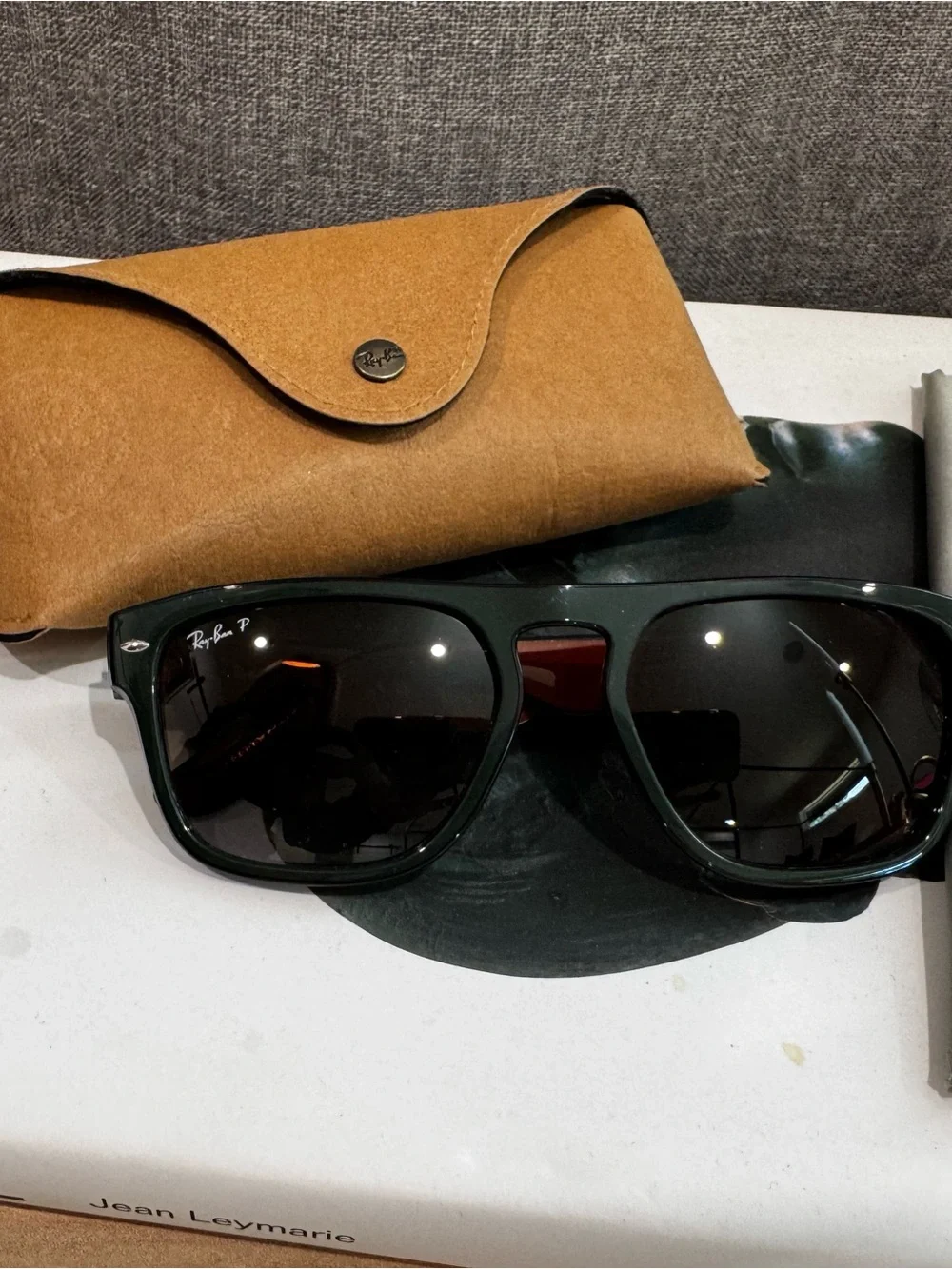 Ray-Ban Polarized Brown Lens Green and Brown Frame Sunglasses - Unisex